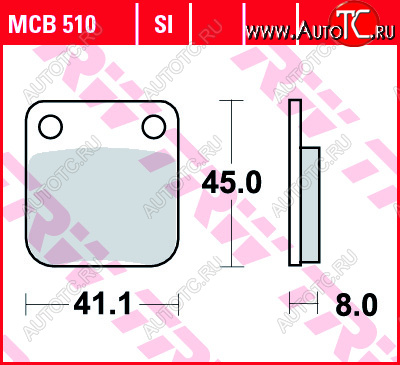 2 919 р. Тормозные колодки TRW MCB510SI  mcb510si  с доставкой в г. Воронеж