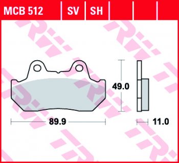 3 889 р. Тормозные колодки TRW MCB512SH  mcb512sh  с доставкой в г. Воронеж. Увеличить фотографию 1
