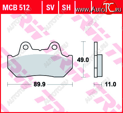 3 889 р. Тормозные колодки TRW MCB512SH  mcb512sh  с доставкой в г. Воронеж