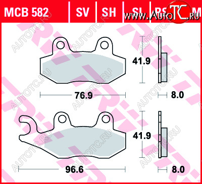 2 919 р. Тормозные колодки TRW MCB582SRM  mcb582srm  с доставкой в г. Воронеж