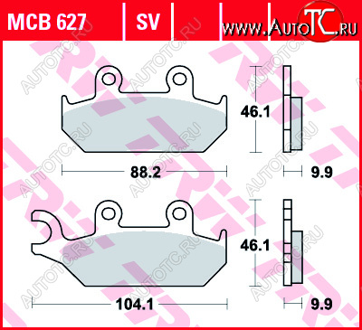 3 889 р. Тормозные колодки TRW MCB627SV  mcb627sv  с доставкой в г. Воронеж