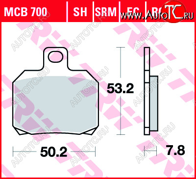 3 889 р. Тормозные колодки TRW MCB700SH  mcb700sh  с доставкой в г. Воронеж