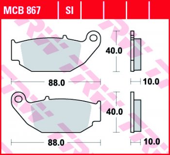 2 729 р. Тормозные колодки TRW MCB867SI  mcb867si  с доставкой в г. Воронеж. Увеличить фотографию 1