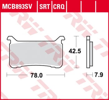 3 889 р. Тормозные колодки TRW MCB893SV  mcb893sv  с доставкой в г. Воронеж. Увеличить фотографию 1