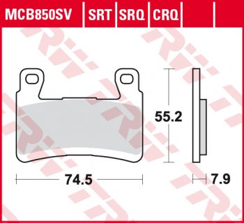 3 889 р. Тормозные колодки TRW MCB850SV  mcb850sv  с доставкой в г. Воронеж. Увеличить фотографию 1