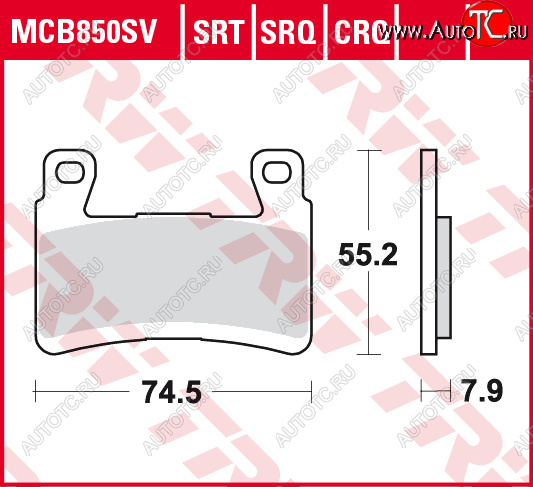 3 889 р. Тормозные колодки TRW MCB850SV  mcb850sv  с доставкой в г. Воронеж