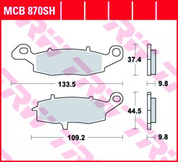 3 889 р. Тормозные колодки TRW MCB870SH  mcb870sh  с доставкой в г. Воронеж. Увеличить фотографию 1