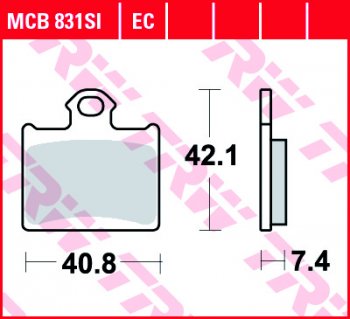 2 919 р. Тормозные колодки TRW MCB831SI  mcb831si  с доставкой в г. Воронеж. Увеличить фотографию 1