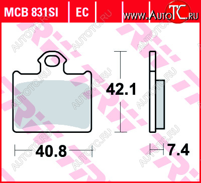 2 919 р. Тормозные колодки TRW MCB831SI  mcb831si  с доставкой в г. Воронеж