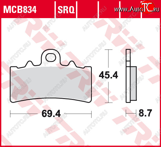 3 889 р. Тормозные колодки TRW MCB834SV  mcb834sv  с доставкой в г. Воронеж