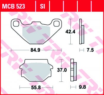 2 899 р. Тормозные колодки TRW MCB523SI  mcb523si  с доставкой в г. Воронеж. Увеличить фотографию 1