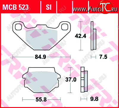 2 899 р. Тормозные колодки TRW MCB523SI  mcb523si  с доставкой в г. Воронеж