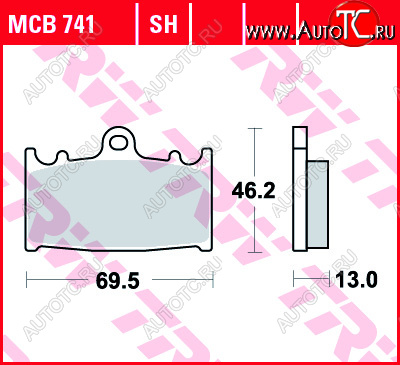 4 089 р. Тормозные колодки TRW MCB741SH  mcb741sh  с доставкой в г. Воронеж
