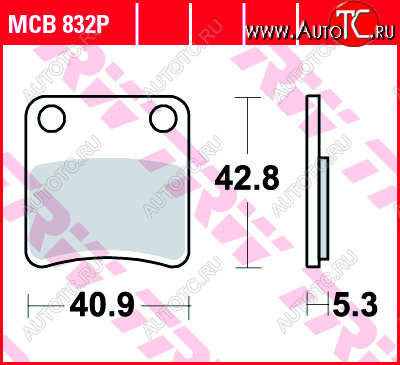 2 339 р. Тормозные колодки TRW MCB832P  mcb832p  с доставкой в г. Воронеж