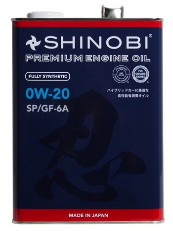 Масло моторное синтетическое SHINOBI SPGF-6A 0W-20 4L SHINOBI SH0004