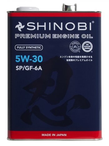 Масло моторное синтетическое SHINOBI SPGF-6A 5W-30 4L SHINOBI SH0008