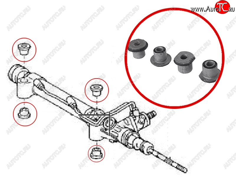 849 р. Втулка рулевой рейки Toyota Land Cruiser Prado (J120) 02-09  Lexus GX 02-09  Toyota 4Runner 02-09 SAT ST-44200-35061B  с доставкой в г. Воронеж