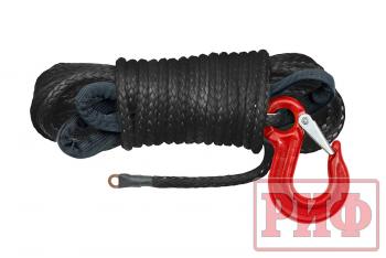 1 849 р. Трос для лебёдки синтетический РИФ 6 мм15 м черный (готовый)  rope6mm15mbl  с доставкой в г. Воронеж. Увеличить фотографию 1
