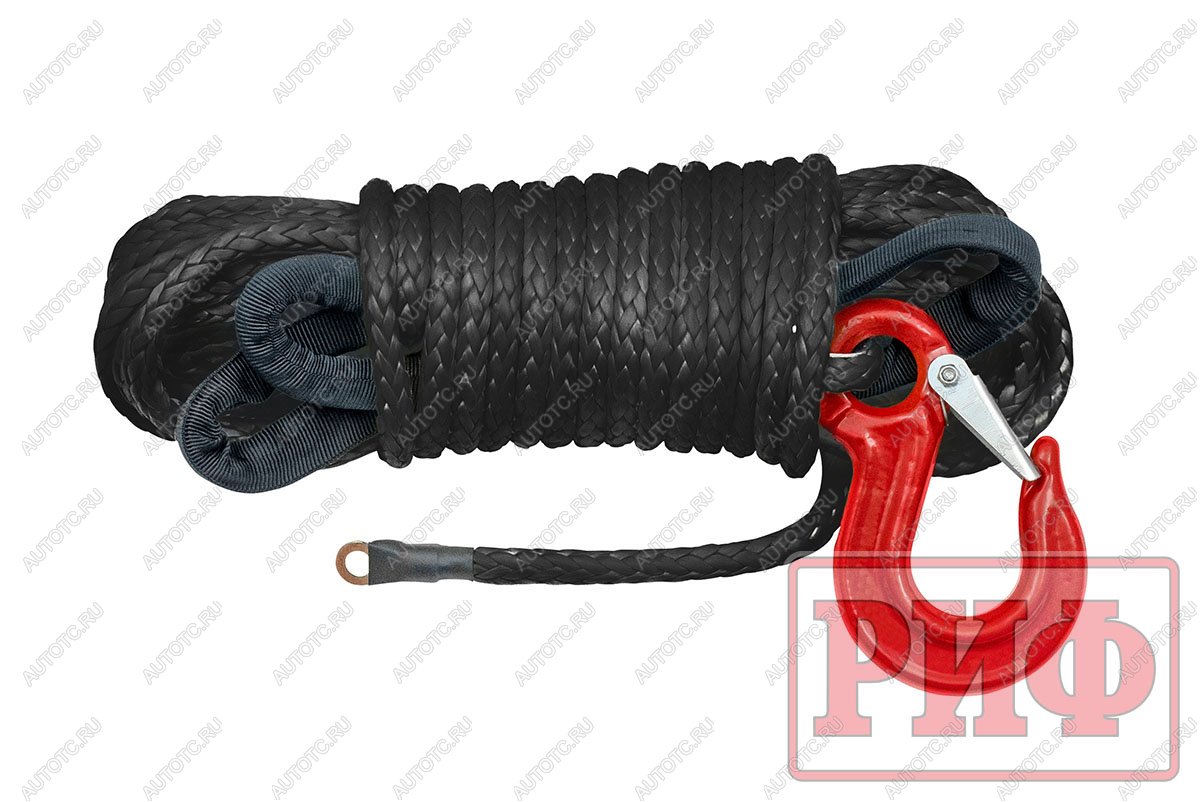 1 849 р. Трос для лебёдки синтетический РИФ 6 мм15 м черный (готовый)  rope6mm15mbl  с доставкой в г. Воронеж