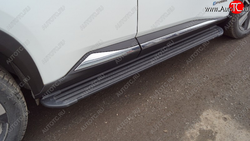 22 999 р. Пороги алюминиевые Slim Line ТСС Тюнинг  Nissan X-trail  4 T33 (2021-2025) дорестайлинг (Black)  с доставкой в г. Воронеж
