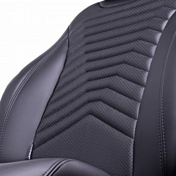 28 499 р. Комплект чехлов для сидений (РЗС 60/40 + подл., 3Г, экокожа) Lord Autofashion БАЙРОН ст ПРЕЗИДЕНТ  Chery Tiggo 7 Pro Max  T1E (2022-2025) дорестайлинг, рестайлинг (Черный, вставка черная, строчка черная)  с доставкой в г. Воронеж. Увеличить фотографию 8