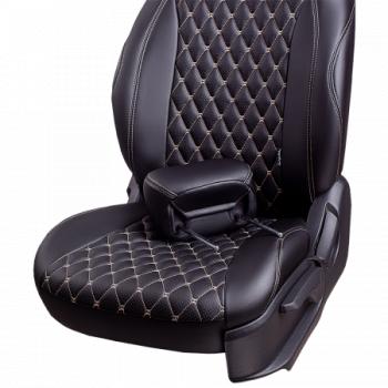 13 949 р. Комплект чехлов для сидений (к. Elegance, РЗСиС 60/40+подлок. 2П+ 1Г Орегон) БАЙРОН ст БАЙРОН Lord Autofashion  Nissan X-trail  1 T30 (2000-2007) дорестайлинг, рестайлинг (черный, вставка черная, строчка бежевая)  с доставкой в г. Воронеж. Увеличить фотографию 2