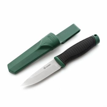 2 389 р. Нож GANZO G806, длина клинка 98 мм, черный c зеленым  g806-gb  с доставкой в г. Воронеж. Увеличить фотографию 1