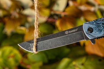 1 439 р. Нож GANZO, G626-GS Серый Самурай, длина клинка 96 мм  g626-gs  с доставкой в г. Воронеж. Увеличить фотографию 8