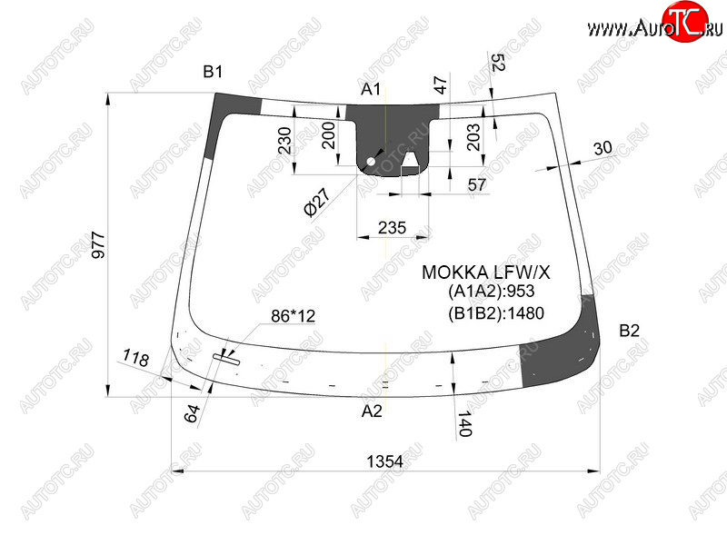 7 249 р. Стекло лобовое (Камера Датчик дождя Молдинг) Opel Mokka 12-19  Buick Encore 12-22  Chevrolet Tra XYG MOKKA LFW/X  с доставкой в г. Воронеж