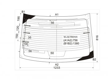 7 599 р. Стекло заднее (Цвет зеленый Обогрев Антенна) Nissan Teana 08-14 XYG NI-J32 RW/H/X  с доставкой в г. Воронеж. Увеличить фотографию 1