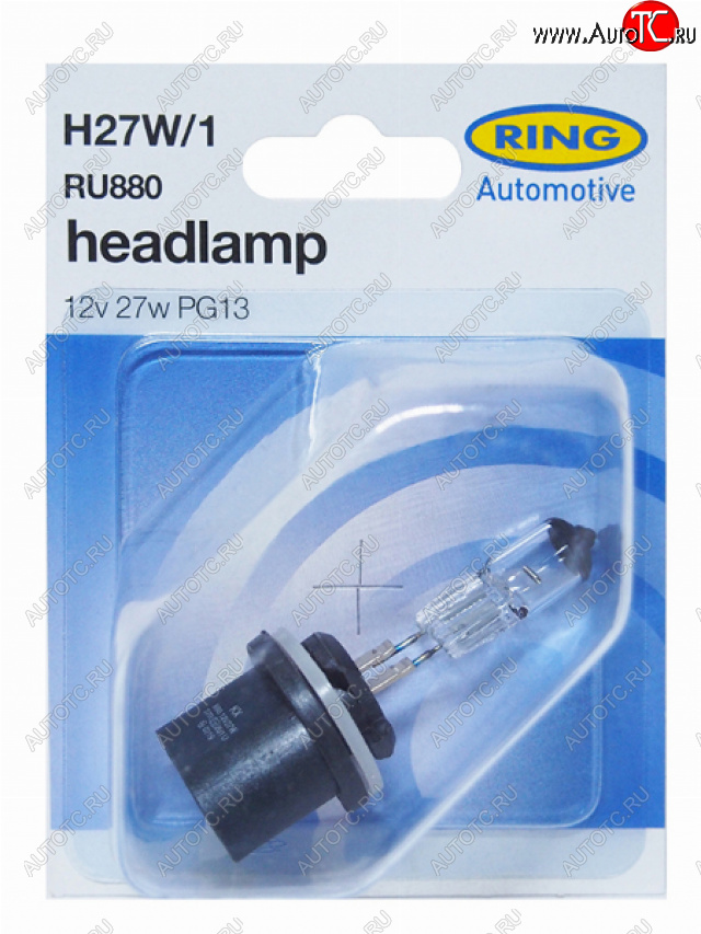 559 р. Лампа головного освещения H27W1  12V 27W Блистер 1 шт. RING RU880  с доставкой в г. Воронеж