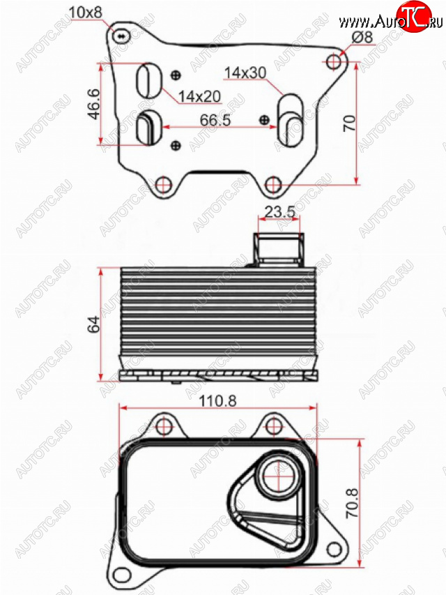 3 199 р. Радиатор масляный AUDI A1 10-A3 12-A4 07-A5 07-A6 11-A7 10-Q3 11-Q5 08-Q7 15-PORSCHE MACAN SAT ST-06L117021E  с доставкой в г. Воронеж