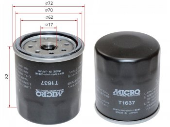419 р. Фильтр масляный TOYOTA 1GFE,#JZ#,1,2MZFE 92- MICRO T1637  с доставкой в г. Воронеж. Увеличить фотографию 1