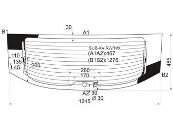 6 699 р. Стекло заднее (Цвет зеленый Обогрев) Subaru Impreza 11-16  XV 11-17  Impreza WRX 14-21  Impreza XYG SUB-XV RW/H/X  с доставкой в г. Воронеж. Увеличить фотографию 1