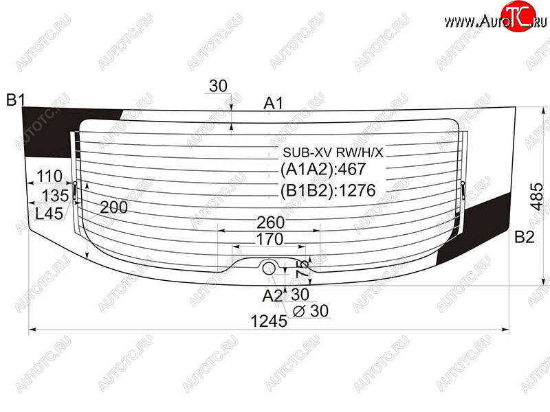 6 699 р. Стекло заднее (Цвет зеленый Обогрев) Subaru Impreza 11-16  XV 11-17  Impreza WRX 14-21  Impreza XYG SUB-XV RW/H/X  с доставкой в г. Воронеж