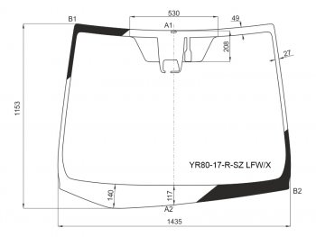 13 199 р. Стекло лобовое (Камера Место под датчик запотевания) Toyota Noah 17-22  Voxy 17-22  Esquire 17-21 XYG YR80-17-R-SZ LFW/X  с доставкой в г. Воронеж. Увеличить фотографию 1