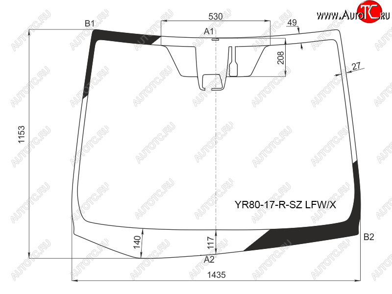 13 199 р. Стекло лобовое (Камера Место под датчик запотевания) Toyota Noah 17-22  Voxy 17-22  Esquire 17-21 XYG YR80-17-R-SZ LFW/X  с доставкой в г. Воронеж