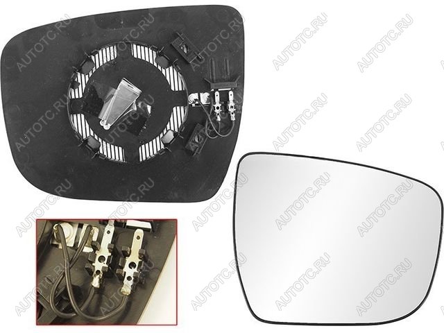 839 р. QASHQAI 14- СТЕКЛО ЗЕРКАЛА ПРАВ С ПОДОГРЕВ (convex) (Тайвань) BodyParts nnqas14-460-r  с доставкой в г. Воронеж