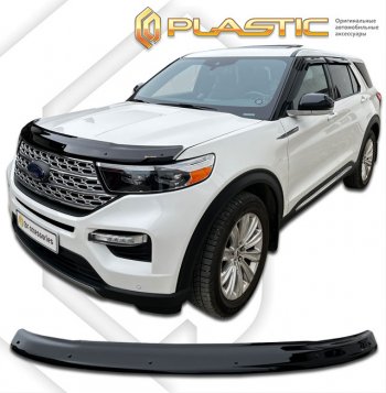 2 079 р. Дефлектор капота (рынок США) CA-Plastic  Ford Explorer  U625 (2019-2025) 5 дв. (серия Classic черный)  с доставкой в г. Воронеж. Увеличить фотографию 2