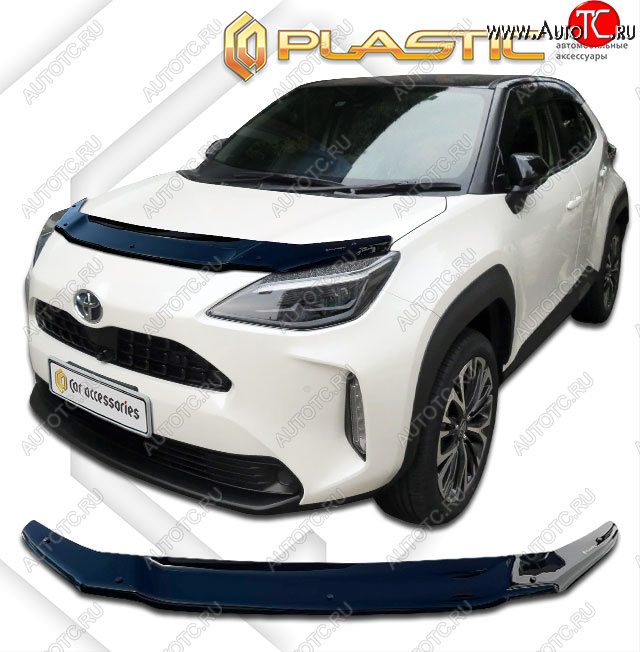 1 999 р. Дефлектор капота CA-Plastic  Toyota Yaris  XP210 (2020-2025) хэтчбэк 5 дв. дорестайлинг (Classic черный)  с доставкой в г. Воронеж