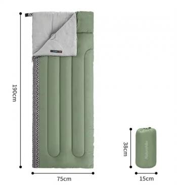 3 199 р. Мешок спальный Naturehike L150, 190х75см, (ТК: +13C), (правый), зеленый  nh20msd05-swlr  с доставкой в г. Воронеж. Увеличить фотографию 2