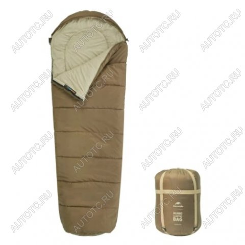 4 699 р. Мешок спальный Naturehike Mummy MJ600, 210х80 см, (правый) (ТК: -5C), коричневый  cnk2300sd014-dbr  с доставкой в г. Воронеж