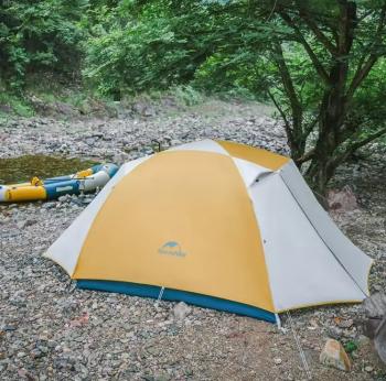 11 449 р. Палатка Naturehike Cloud-Creek PRO, 2-местная, бежево-желтая  cnk2300zp024-2ypro  с доставкой в г. Воронеж. Увеличить фотографию 3