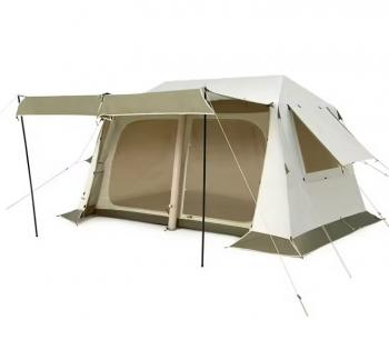 54 999 р. Палатка Naturehike Village 8.5 AIR 4-местная, надувной каркас, бело-коричневая  cnk2300zp019-br  с доставкой в г. Воронеж. Увеличить фотографию 1