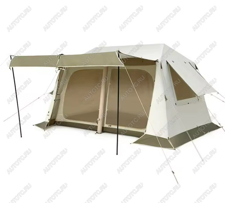 54 999 р. Палатка Naturehike Village 8.5 AIR 4-местная, надувной каркас, бело-коричневая  cnk2300zp019-br  с доставкой в г. Воронеж