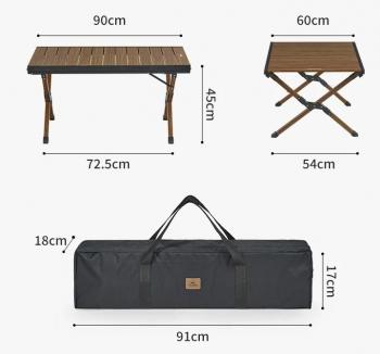 10 649 р. Стол туристический Naturehike складной, 90х60х45 см,с Х-образными ножками, коричневый  cnh23ju16001-mbr  с доставкой в г. Воронеж. Увеличить фотографию 4