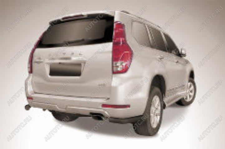7 199 р. Защита заднего бампера уголки d57 Slitkoff Haval H9 1-ый рестайлинг (2017-2019) (нержавейка с полимерным покрытием в цвет черный)  с доставкой в г. Воронеж