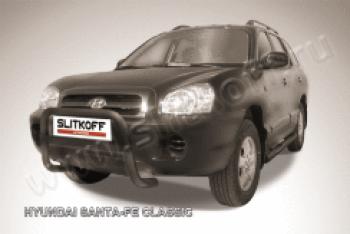 Защита переднего бампера кенгурятник низкий d57 Slitkoff Hyundai Santa Fe SM (2000-2012) ()