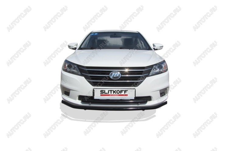 8 599 р. Защита переднего бампера d42 + d42 Slitkoff  Lifan Solano (2016-2025)  дорестайлинг (нержавейка с полимерным покрытием в цвет черный)  с доставкой в г. Воронеж