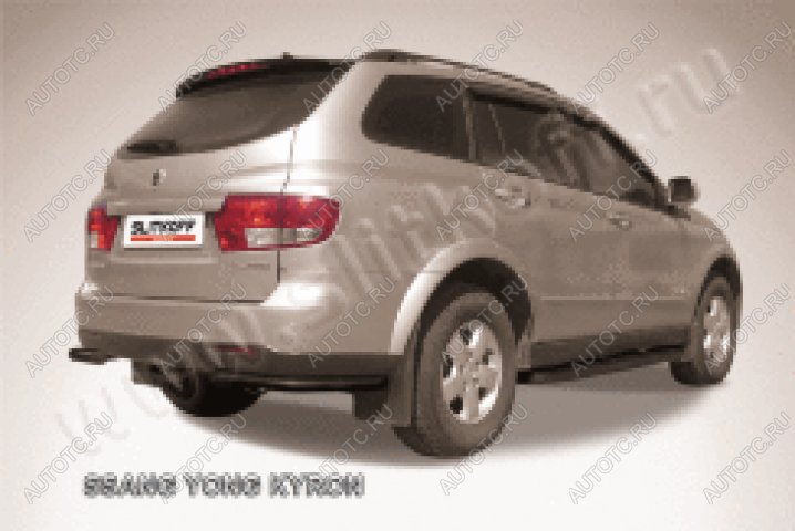 7 699 р. Защита заднего бампера уголки d57 Slitkoff  SSANGYONG Kyron (2007-2016) рестайлинг (нержавейка с полимерным покрытием в цвет черный)  с доставкой в г. Воронеж